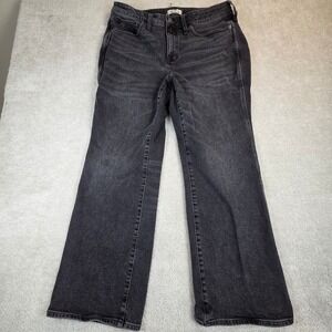 Madewell Curvy Bootcut Jeans Womens 16W Faded Black High Rise Stretch Whiskers